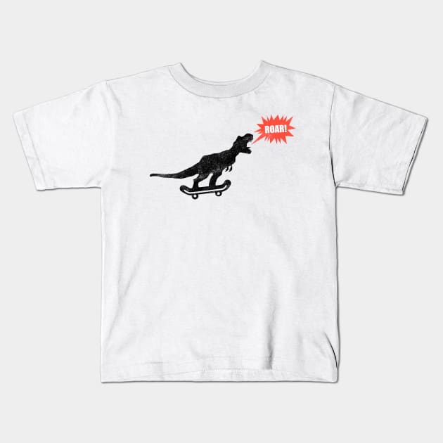 dinosaur in skateboard -roar Kids T-Shirt by teemarket